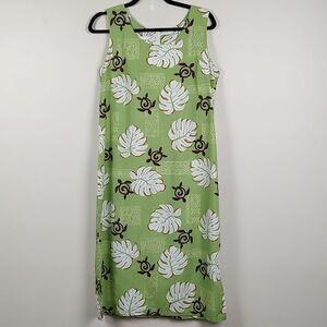Koko Head Original Cotton Tropical Print Shift Midi Dress Made in Hawaii